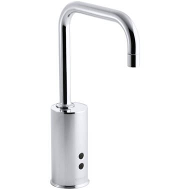 Gooseneck Single-Hole Touchless Hybrid Energy Cell-Powered Commercial  Faucet with Insight Technology